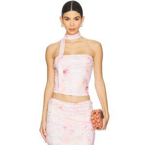 MORE TO COME Women's Nina Strapless Top Size M In Pink Floral